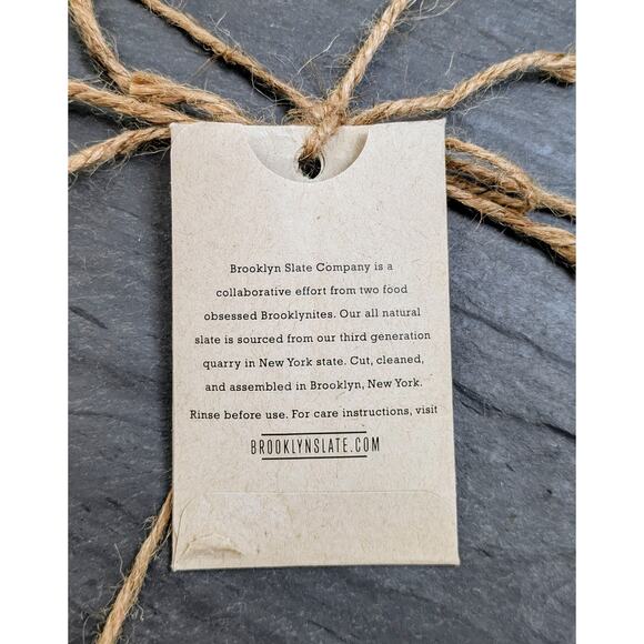 NEW Brooklyn Slate Co. Cheese or Charcuterie Board Gray Rustic Stone 12" x 7" - Picture 5 of 7